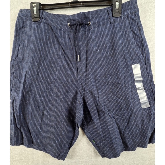 Calvin Klein Other - Calvin Klein Shorts Mens 32 Linen Blend Navy Pinstripe Drawstring Preppy NEW